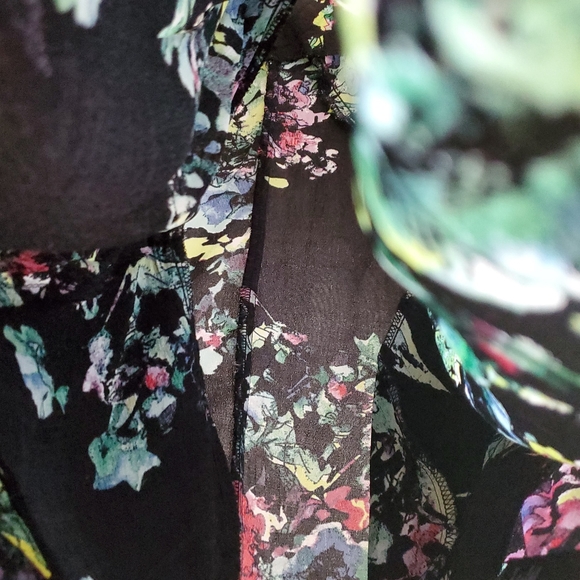 Anthropologie Maeve Black Floral Dress XS - Picture 12 of 12